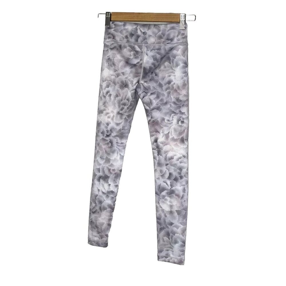 Athleta Girls Leggings white purple cloud pattern Size Medium 8-10 - Picture 1 of 7